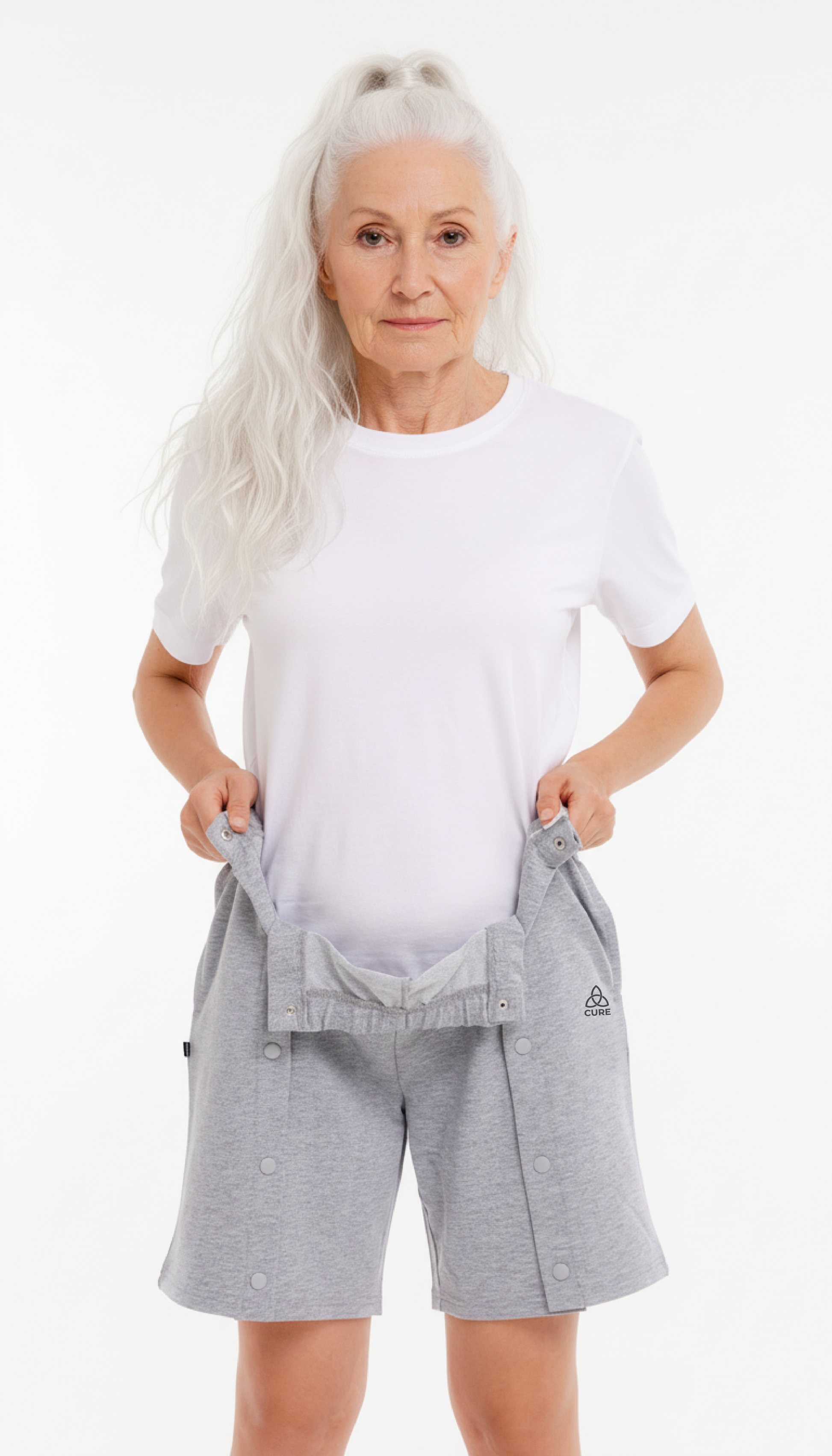 Cure Adaptive Bedridden Patient Care and Treatment Shorts - Snap Fastener