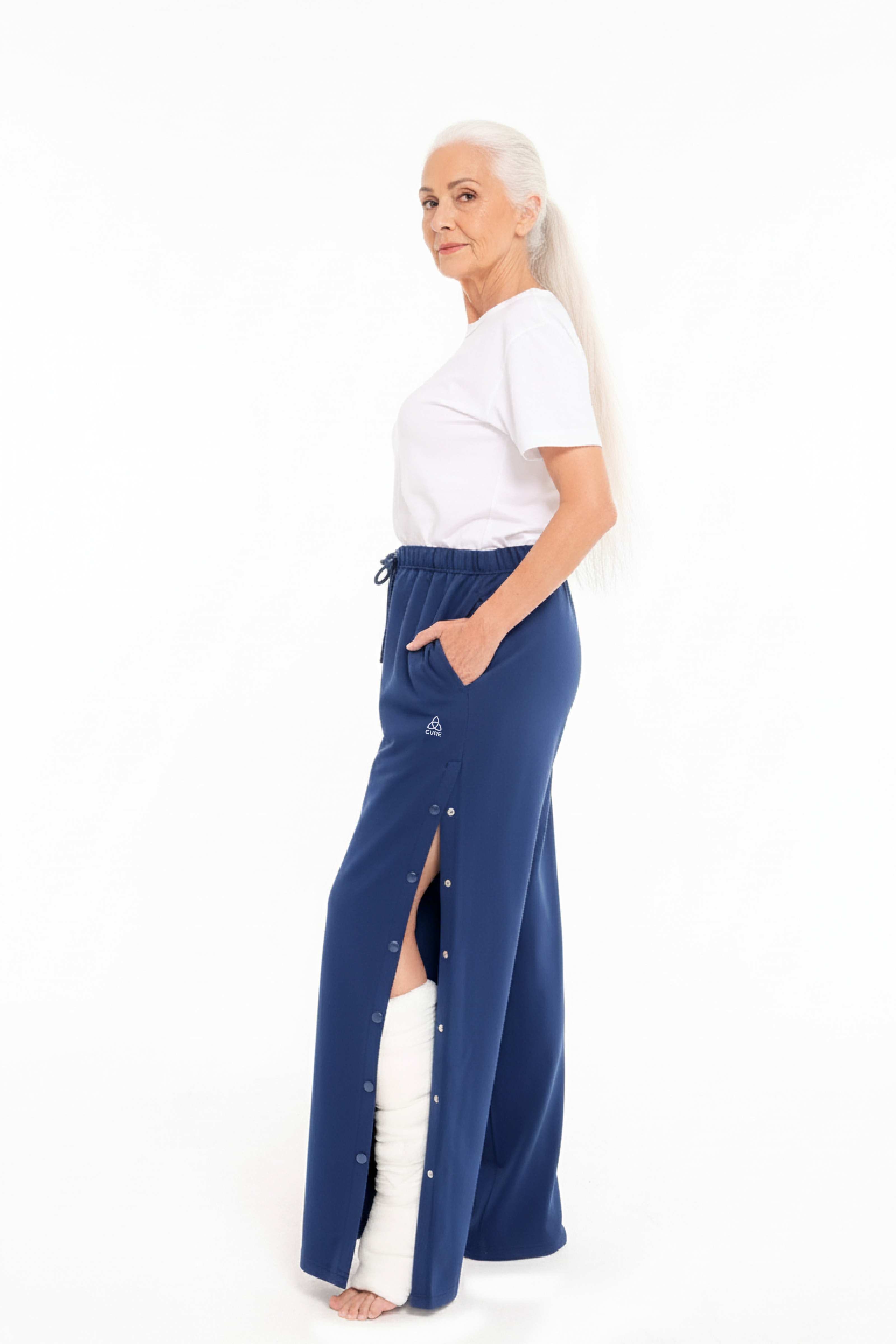 Cure Adaptif Ortopedi Tedavi Ve Hasta Bakım Pantolonu - Çıtçıtlı - Pamuk Kumaş