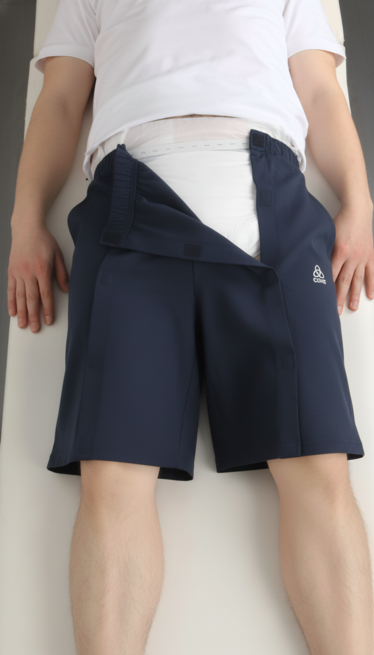 Cure Adaptive Bedridden Patient Care and Treatment Shorts - Velcro Closure