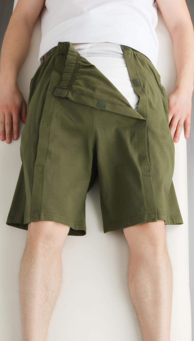 Cure Adaptive Bedridden Patient Care and Treatment Shorts - Velcro Closure