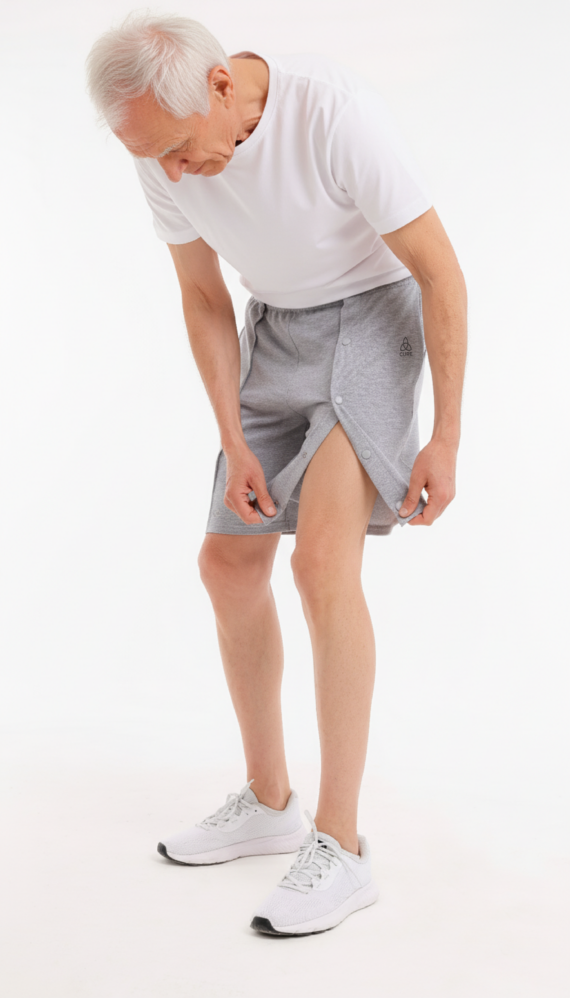 Cure Adaptive Bedridden Patient Care and Treatment Shorts - Snap Fastener
