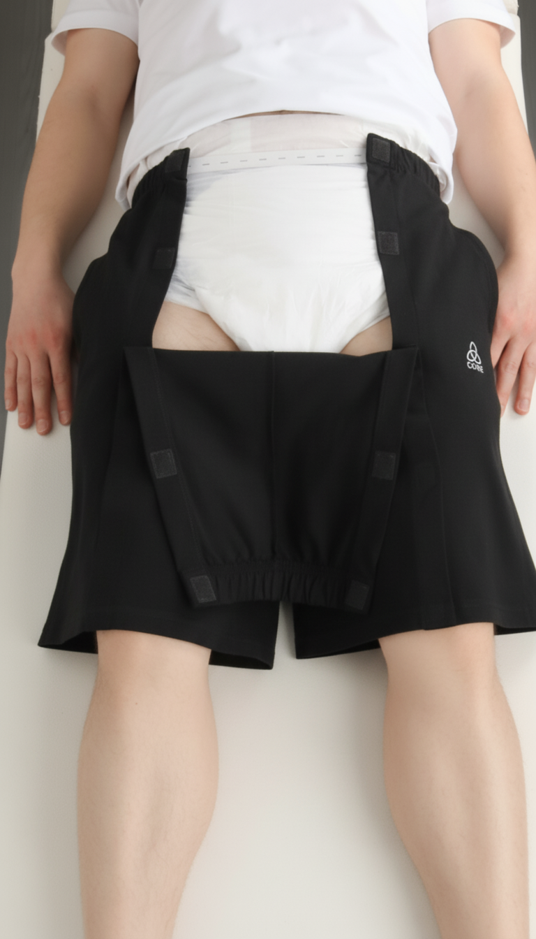 Cure Adaptive Bedridden Patient Care and Treatment Shorts - Velcro Closure