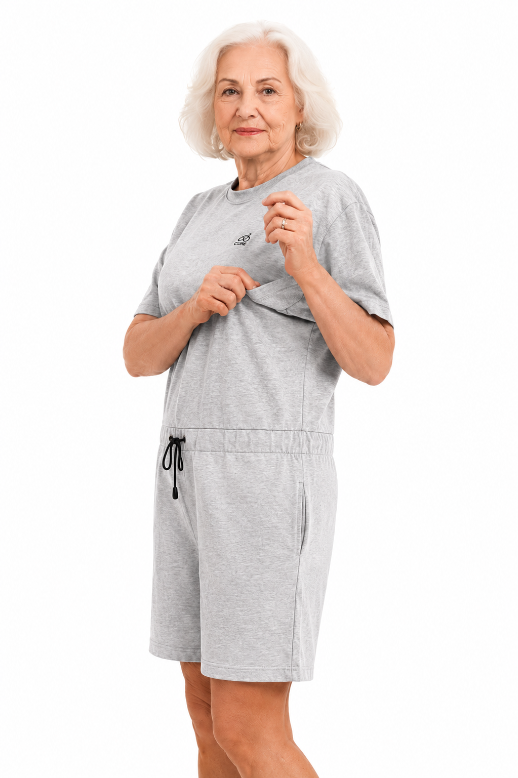 ComfortCure Adaptif Kısa Kollu Alzheimer Tedavi - Demans Bakım Tulumu - Pamuk Polyester Kumaş