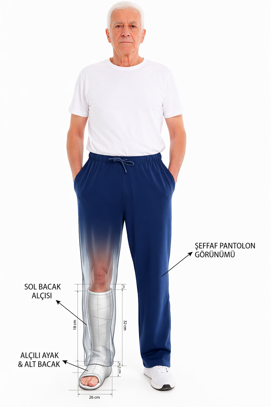 Cure Adaptive Snap-Button Orthopedic Treatment and Patient Care Trousers - Snap Fasteners