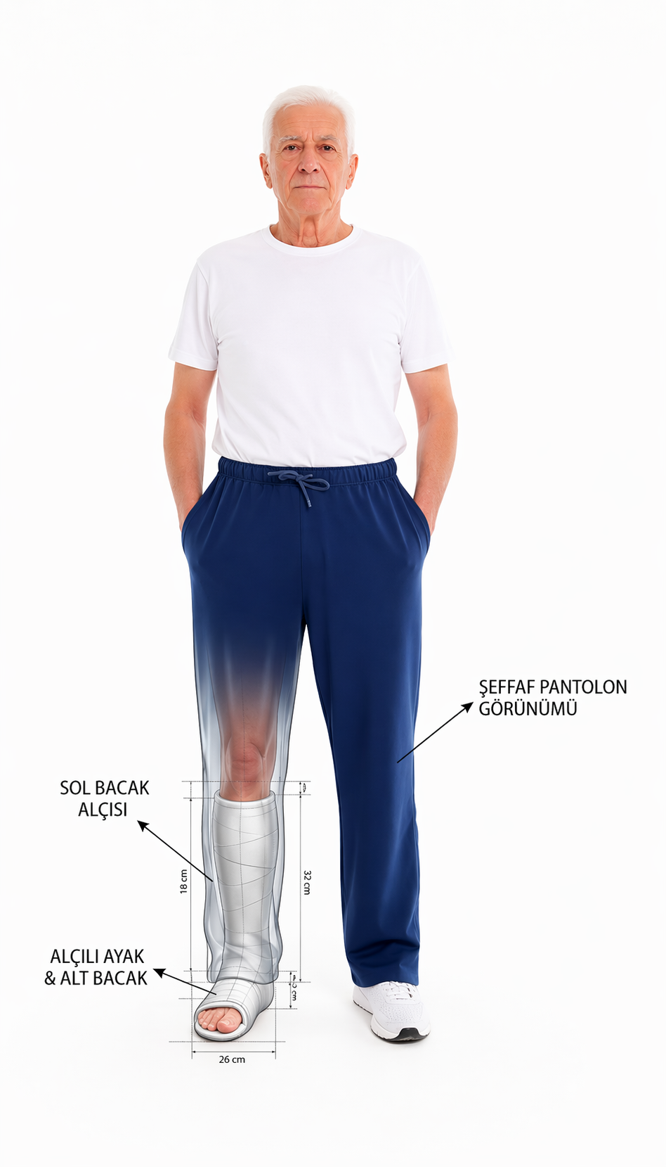 Cure Adaptive Snap-Button Orthopedic Treatment and Patient Care Trousers - Snap Fasteners