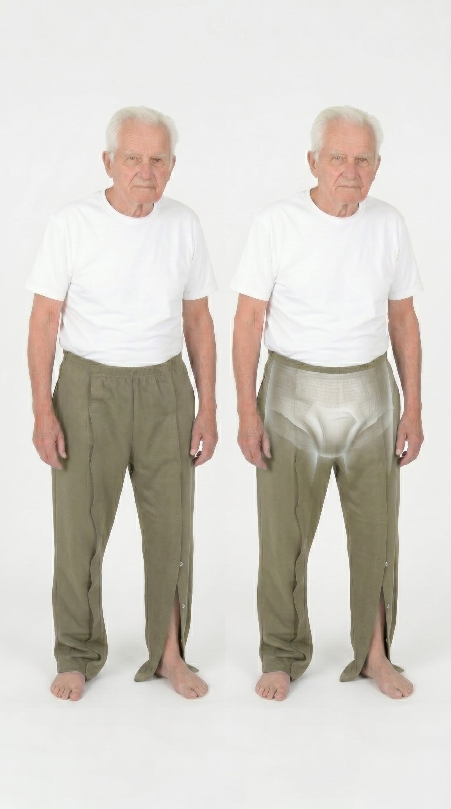Cure Adaptive Bedridden Patient Care Treatment Pants - Velcro Closure