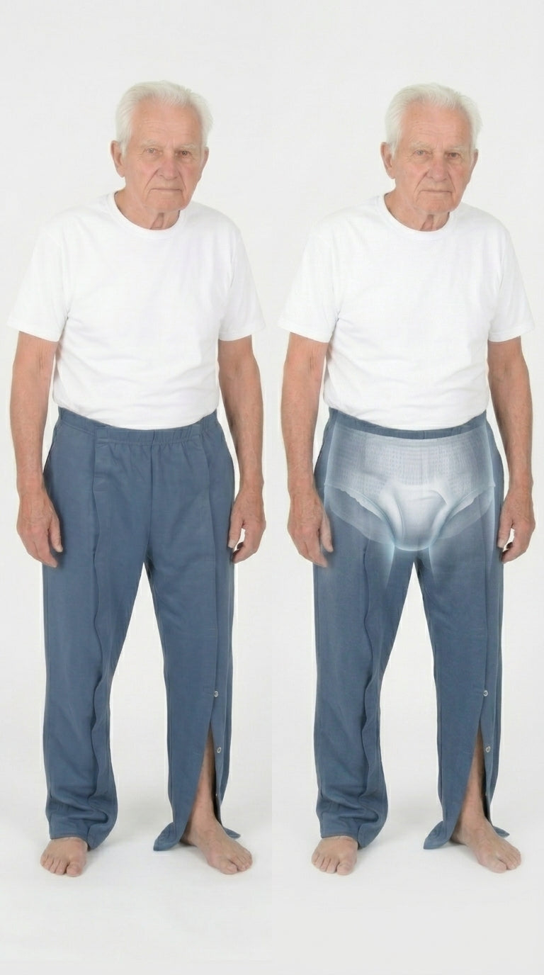 Cure Adaptive Bedridden Patient Care Treatment Pants - Velcro Closure