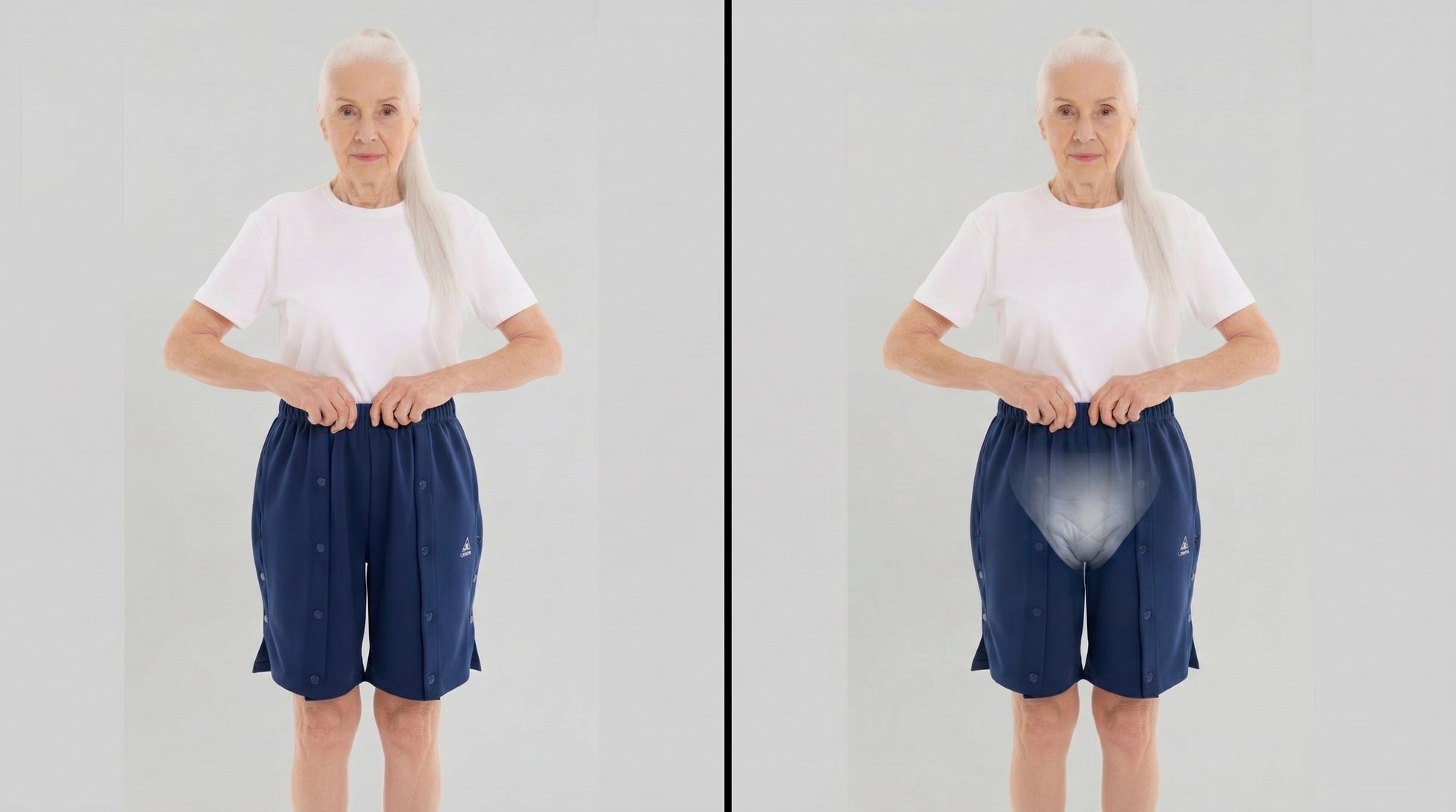 Cure Adaptive Bedridden Patient Care and Treatment Shorts - Snap Fastener