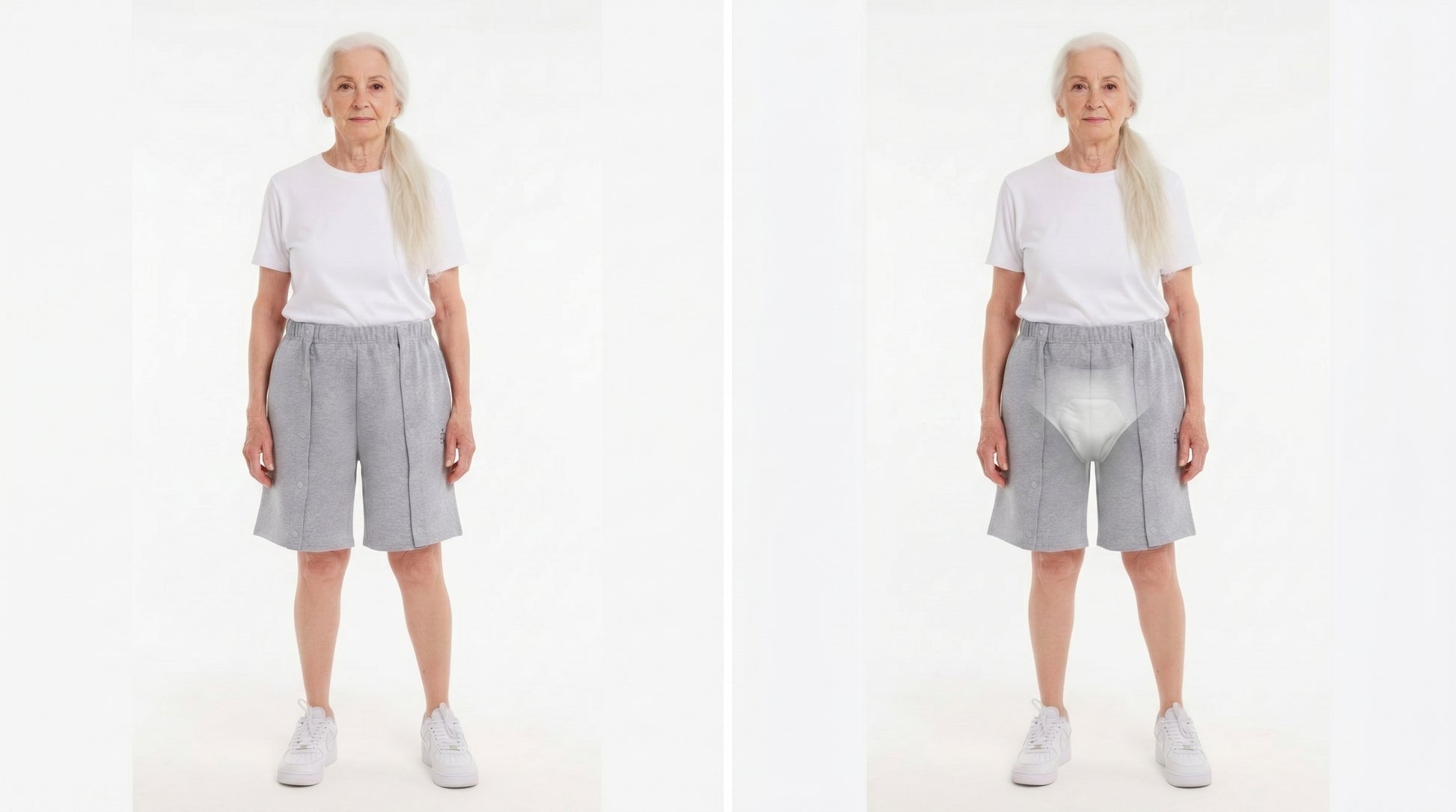 Cure Adaptive Bedridden Patient Care and Treatment Shorts - Snap Fastener