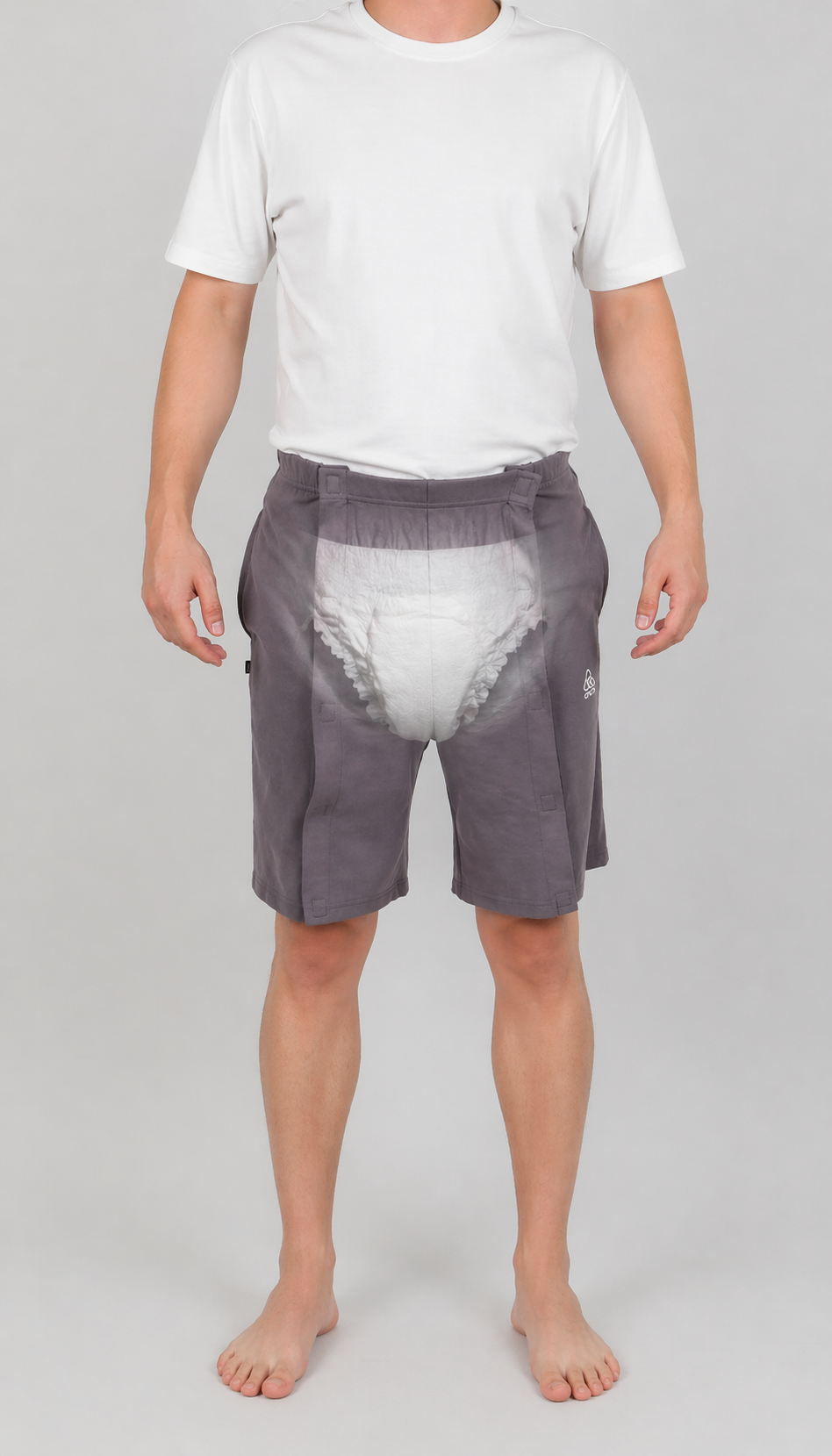 Cure Adaptive Bedridden Patient Care and Treatment Shorts - Velcro Closure