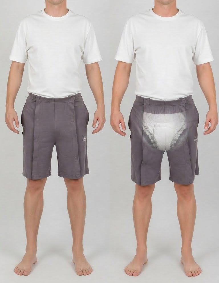Cure Adaptive Bedridden Patient Care and Treatment Shorts - Velcro Closure
