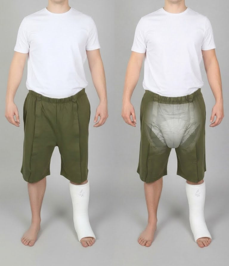 Cure Adaptive Bedridden Patient Care and Treatment Shorts - Velcro Closure