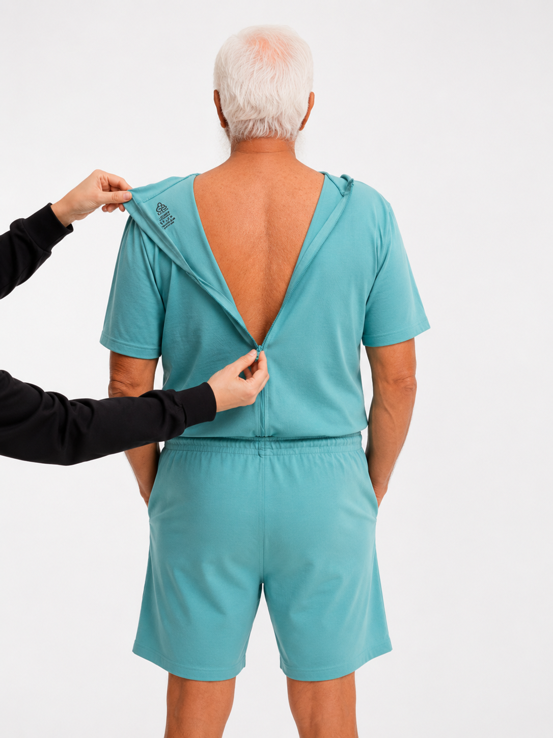 ComfortCure Adaptif Kısa Kollu Alzheimer Tedavi - Demans Bakım Tulumu - Pamuk Kumaş