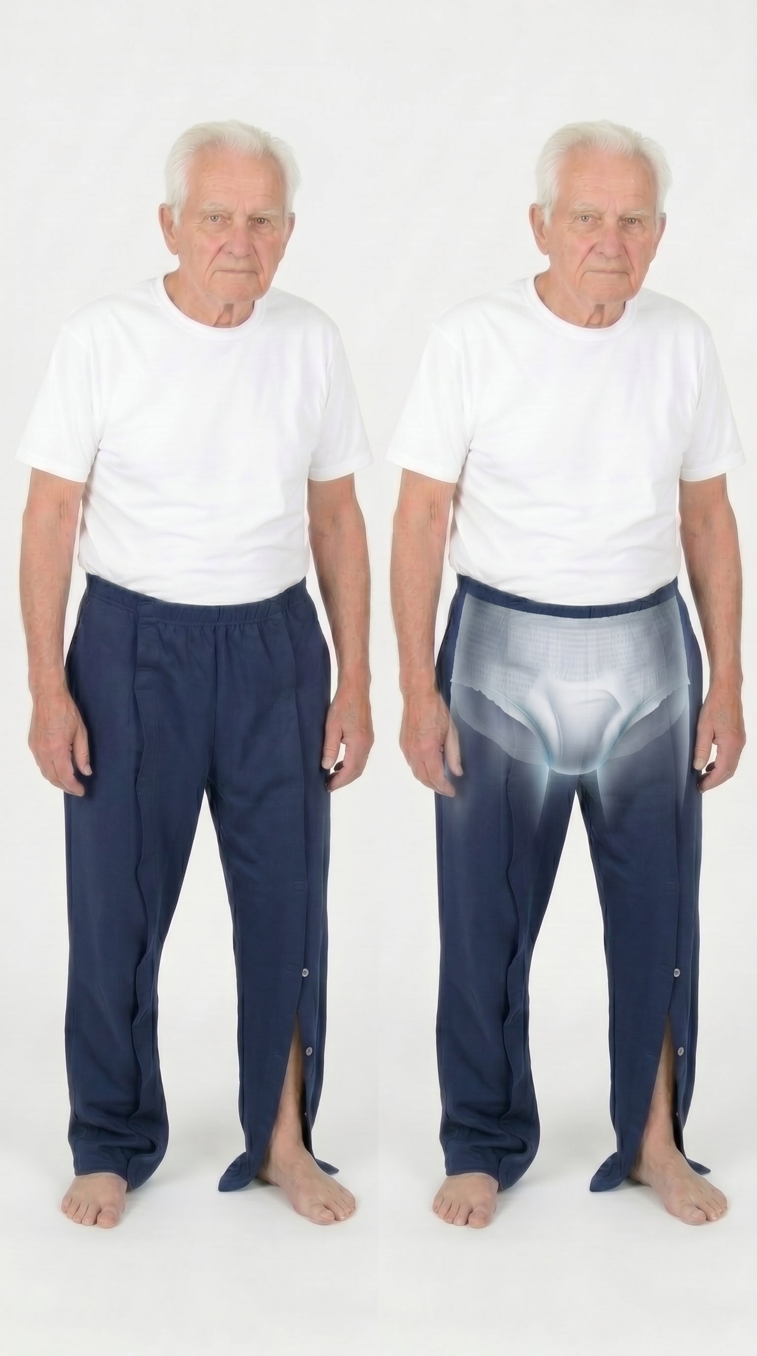 Cure Adaptive Bedridden Patient Care Treatment Pants - Velcro Closure