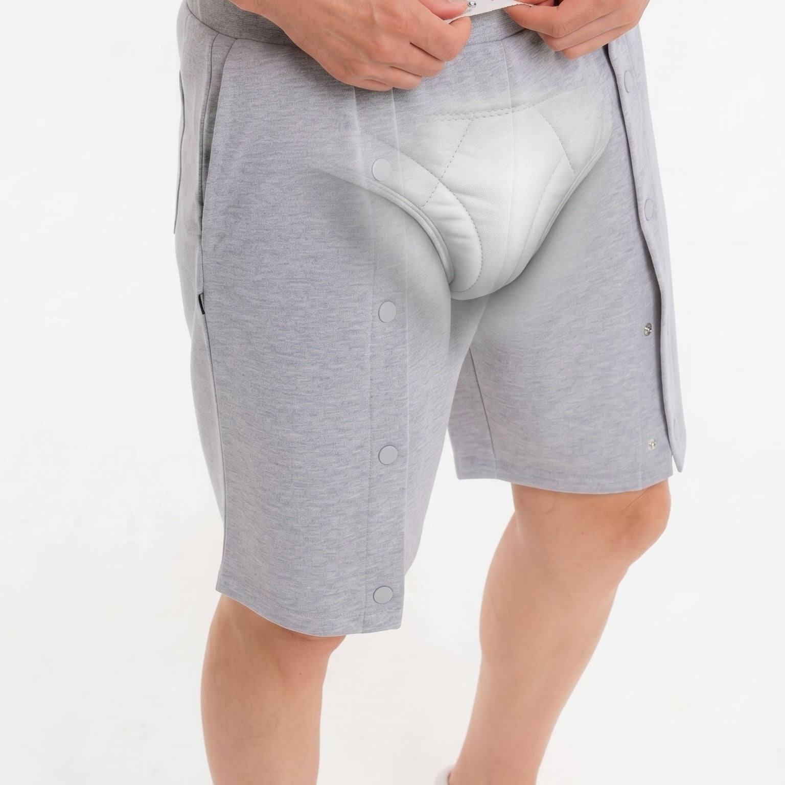 Cure Adaptive Bedridden Patient Care and Treatment Shorts - Snap Fastener