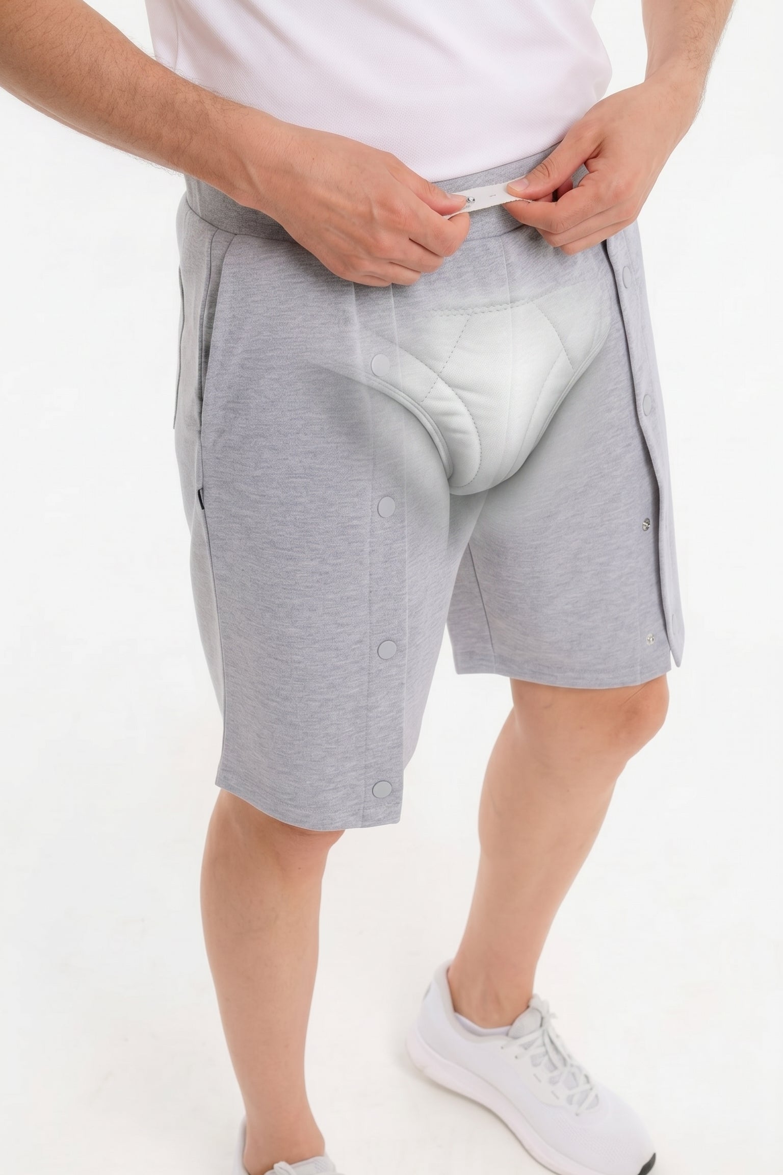 Cure Adaptive Bedridden Patient Care and Treatment Shorts - Snap Fastener