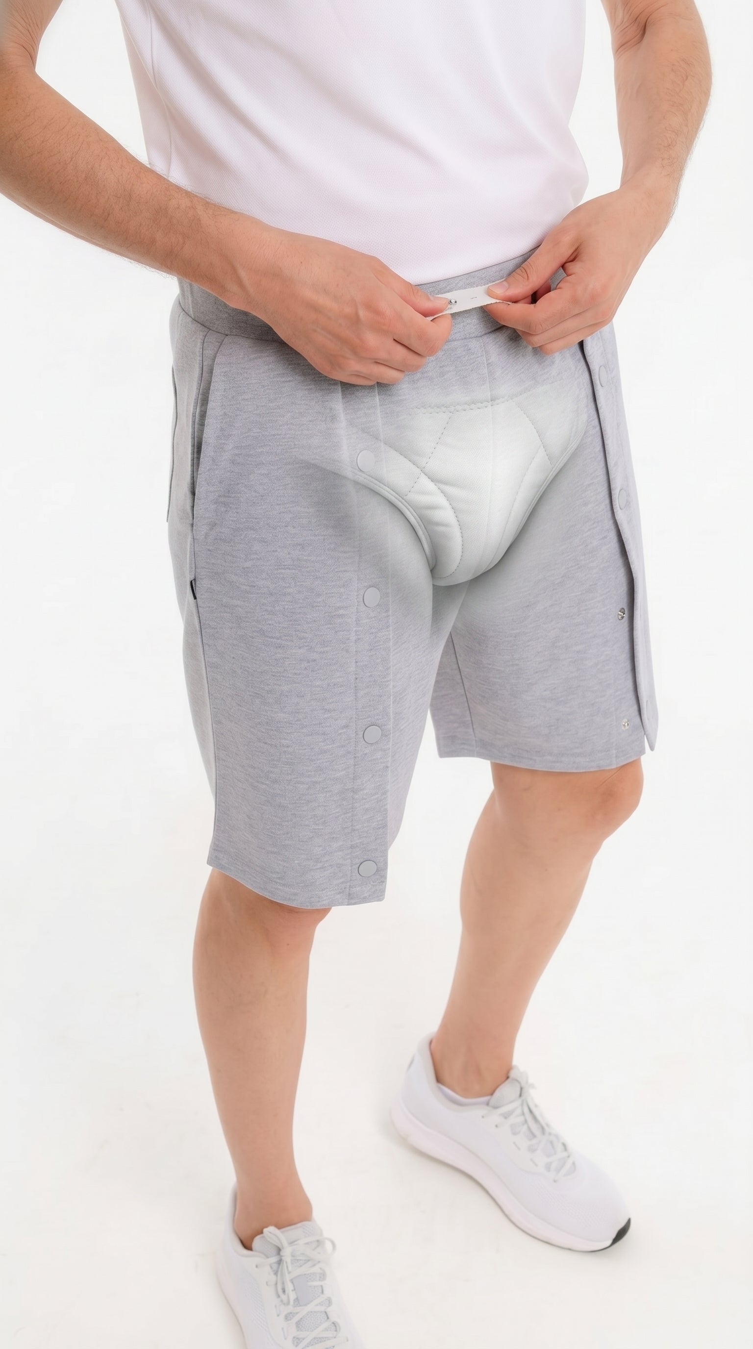 Cure Adaptive Bedridden Patient Care and Treatment Shorts - Snap Fastener