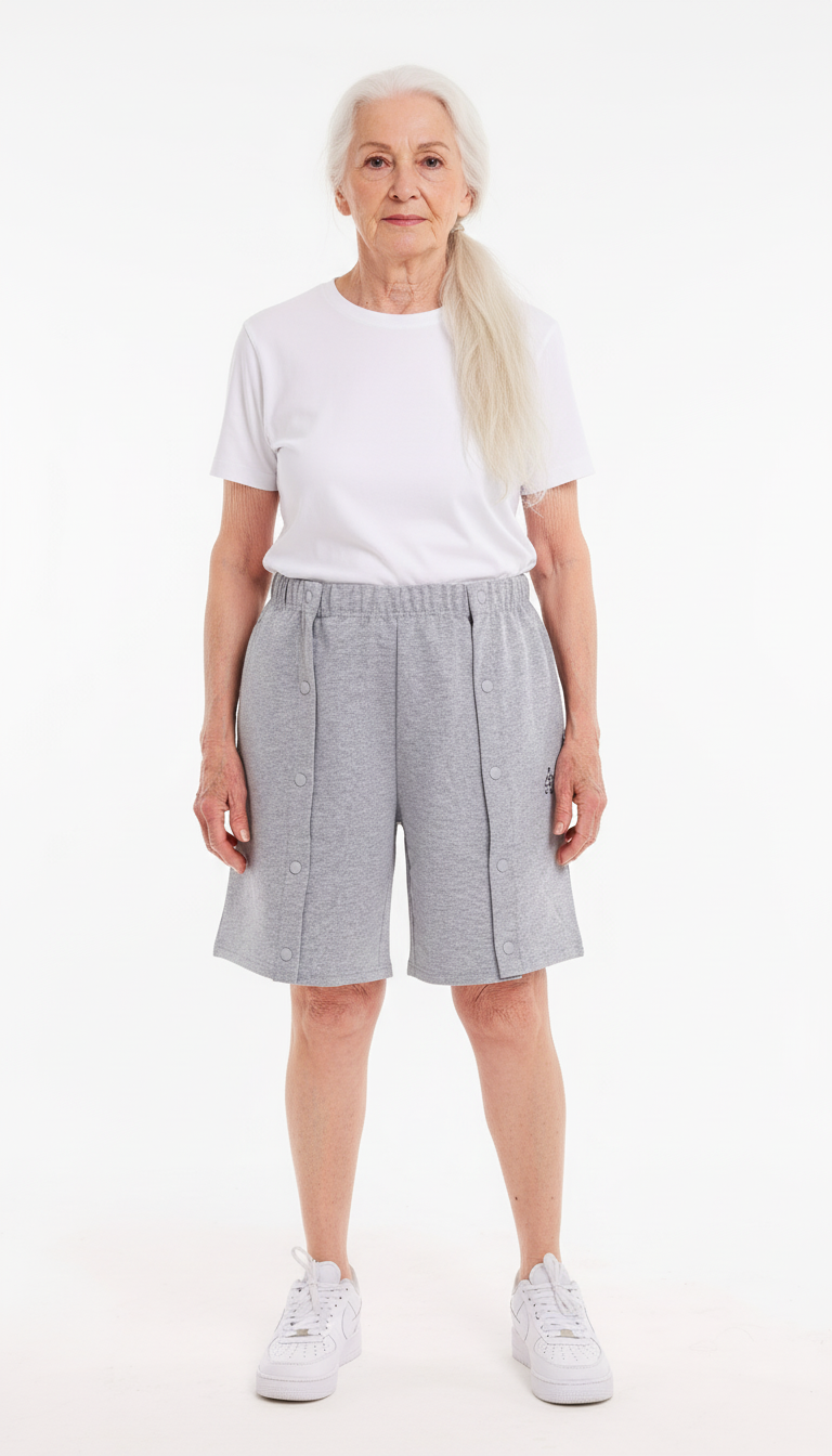Cure Adaptive Bedridden Patient Care and Treatment Shorts - Snap Fastener