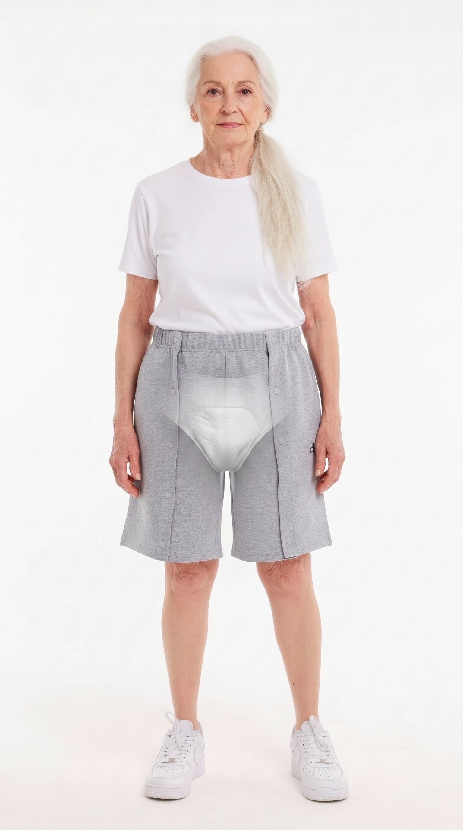 Cure Adaptive Bedridden Patient Care and Treatment Shorts - Snap Fastener