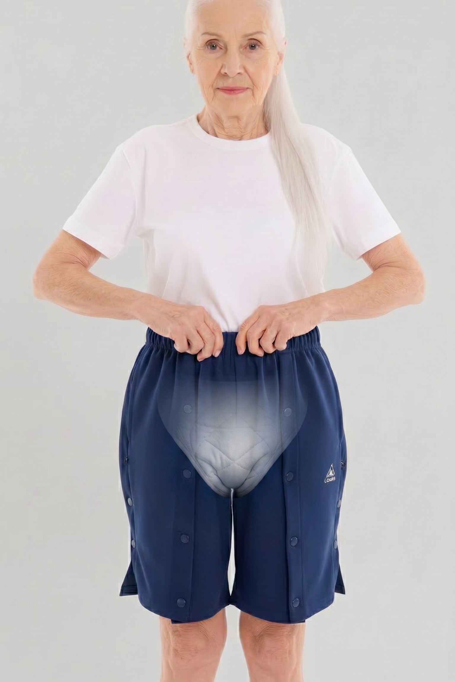 Cure Adaptive Bedridden Patient Care and Treatment Shorts - Snap Fastener