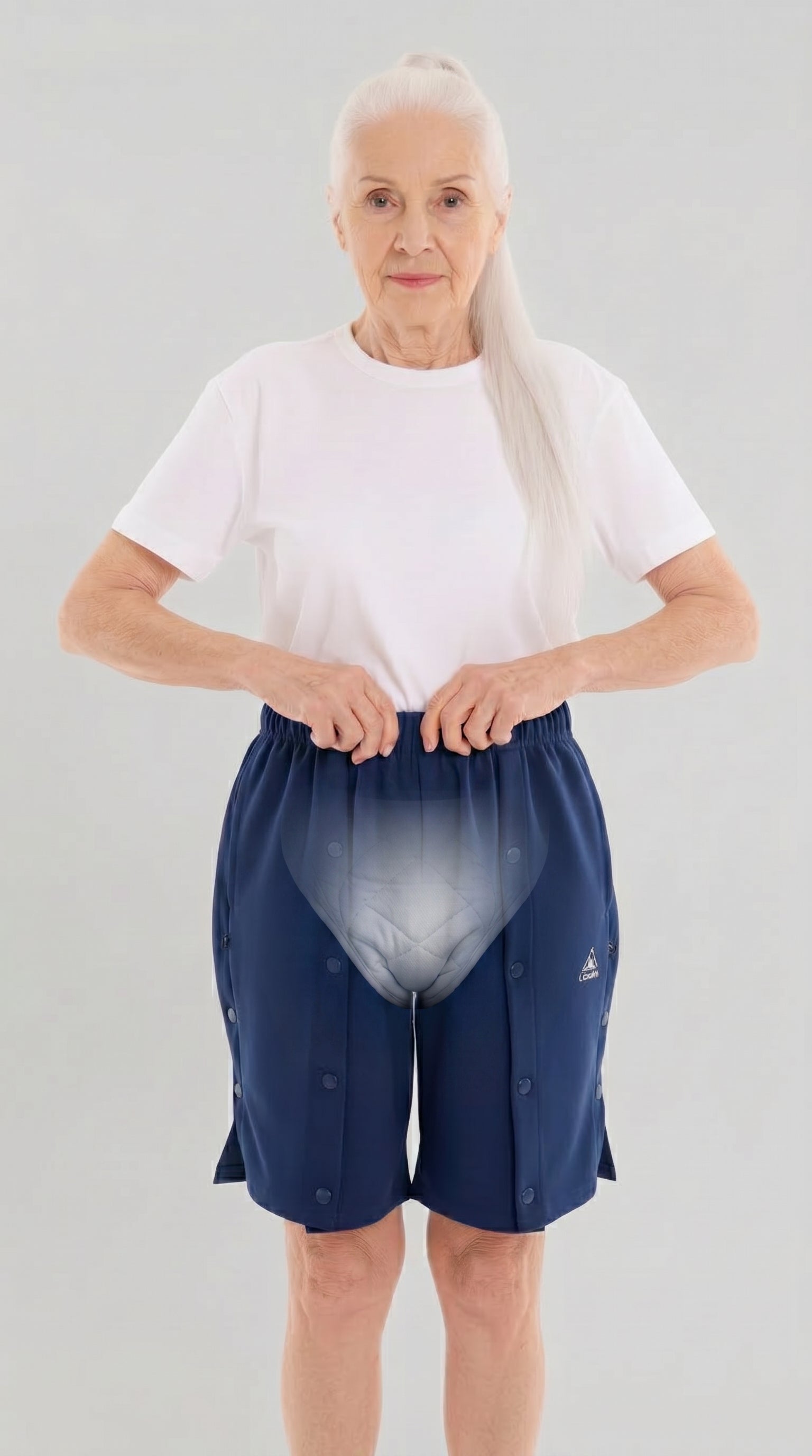 Cure Adaptive Bedridden Patient Care and Treatment Shorts - Snap Fastener