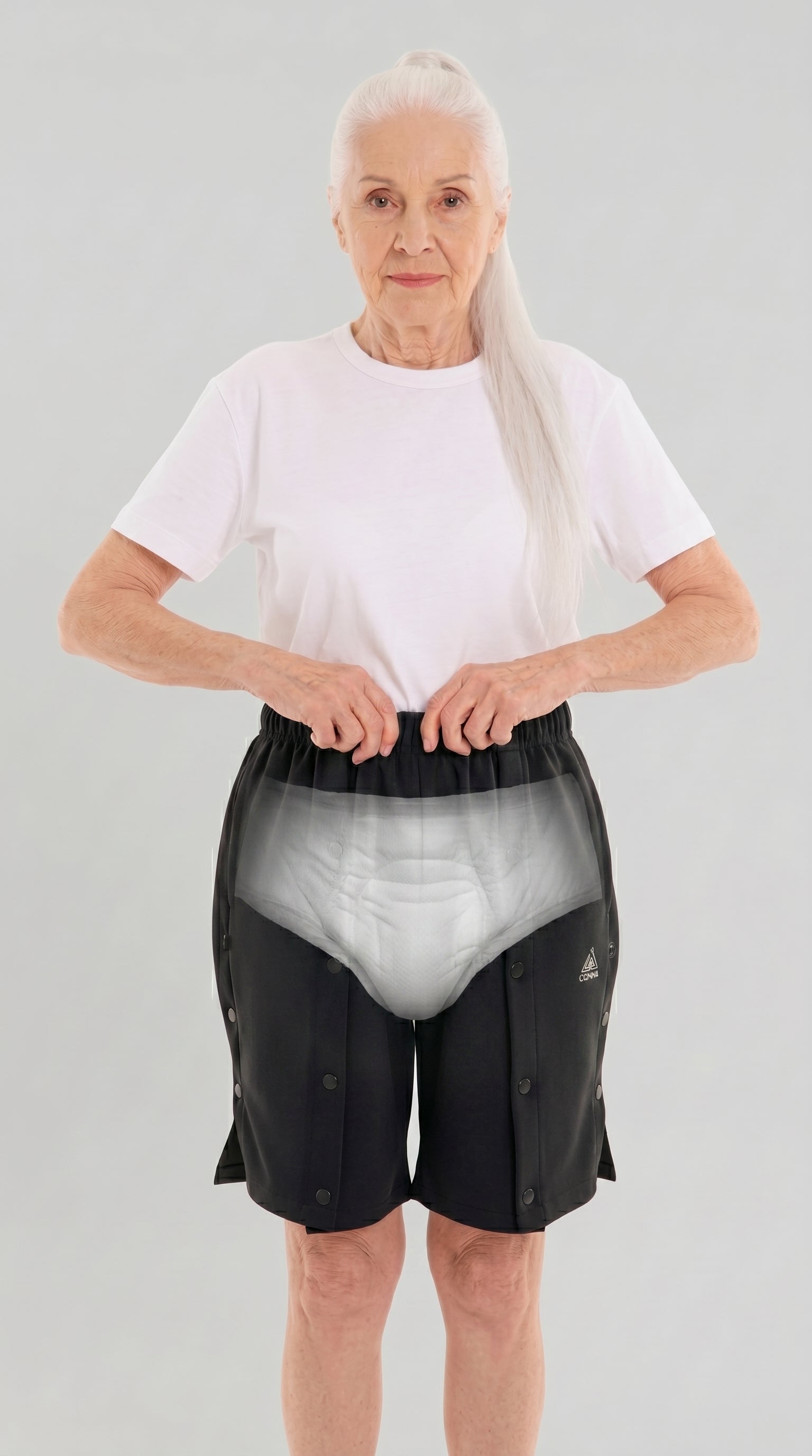 Cure Adaptive Bedridden Patient Care and Treatment Shorts - Snap Fastener