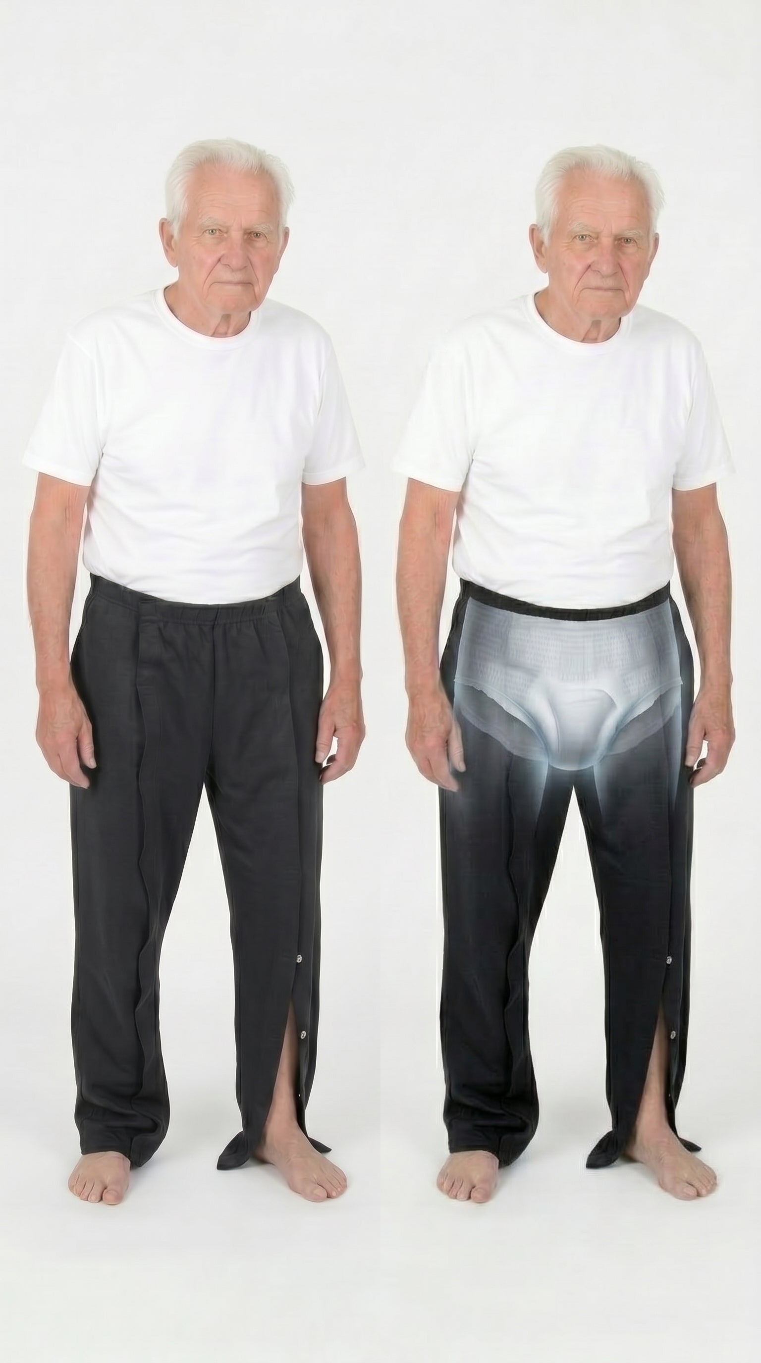 Cure Adaptive Bedridden Patient Care Treatment Pants - Velcro Closure
